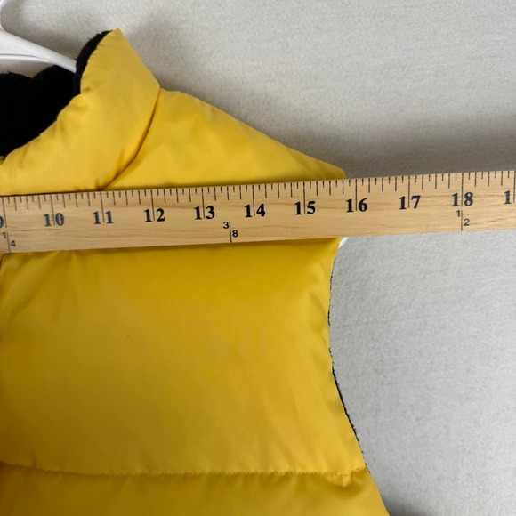Vintage GAP Women XL Yellow Puffer Vest Y2K Full Zip Velcro Fleece Lined - Picture 10 of 13
